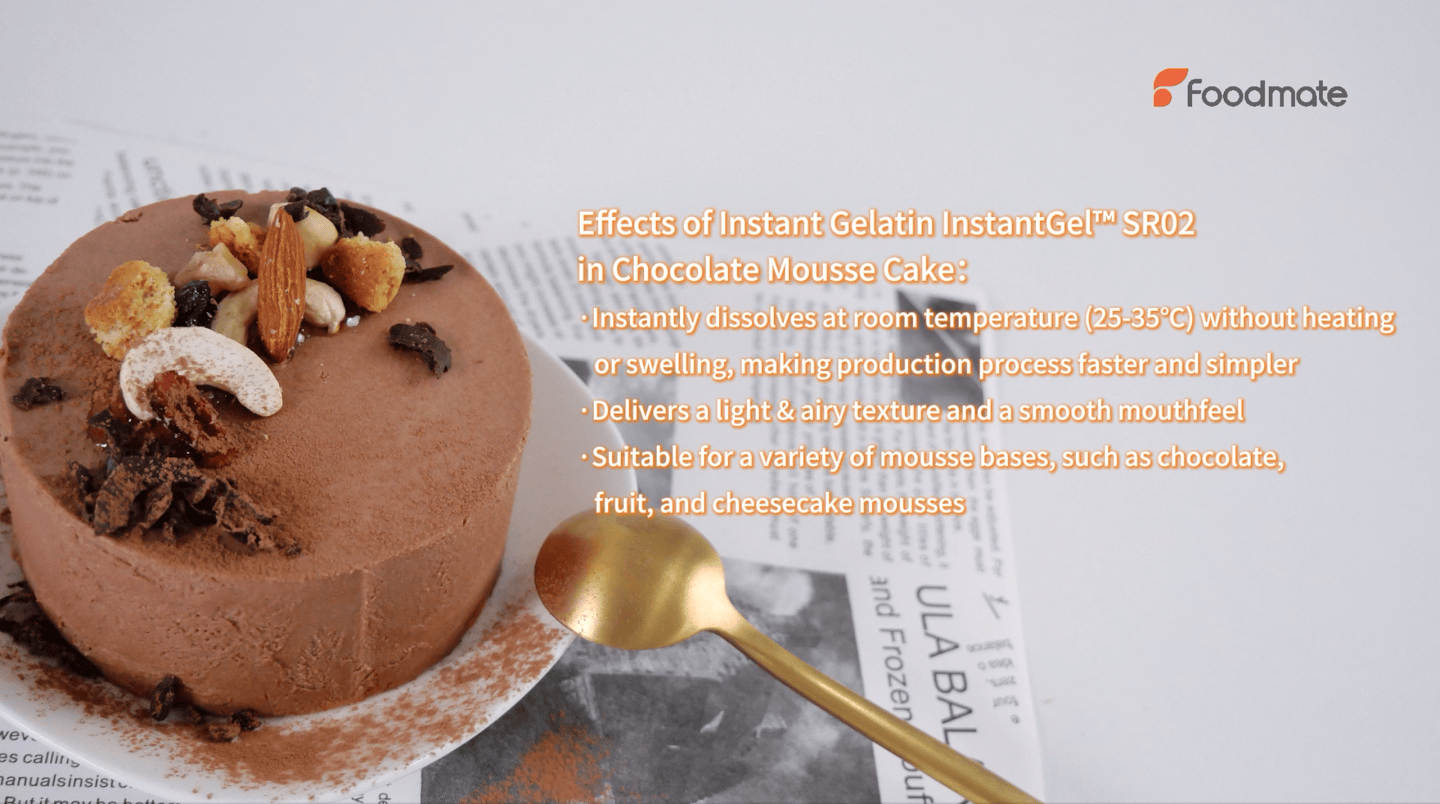 The Effects of JW Animal Gelatin Instant Gelatin on Mousse Cake